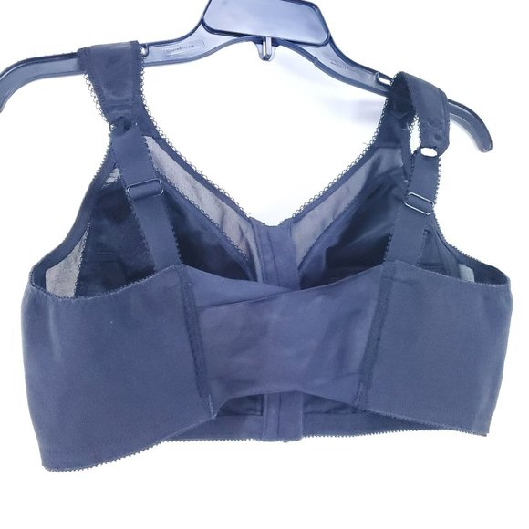 Playtex 18Hr Front Close Wirefree Bra Size 42DD Black With Back Flex - Picture 2 of 5